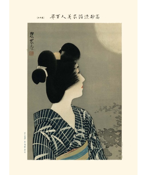 Beauté admirant un Feu d'Artifice, 100 beautés en kimono de Shinsui Ito | Reproduction Fine Art pas cheres