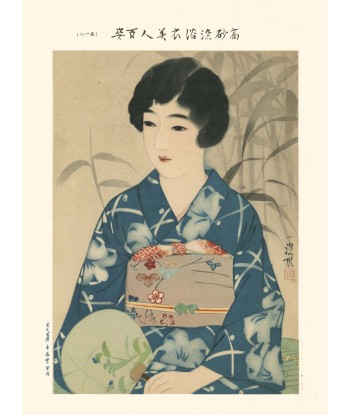 Uchiwa, 100 beautés en kimono de Shinsui Ito | Reproduction Fine Art brillant des détails fins