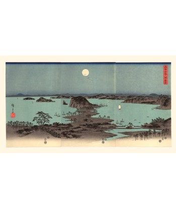 Nuit de Pleine Lune à Kanazawa de Hiroshige | Reproduction Fine Art brillant des détails fins