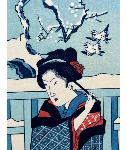 Estampe Japonaise de Toyokuni I Utagawa | Lendemain de Neige plus qu'un jeu 