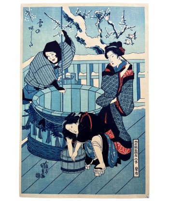 Estampe Japonaise de Toyokuni I Utagawa | Lendemain de Neige plus qu'un jeu 