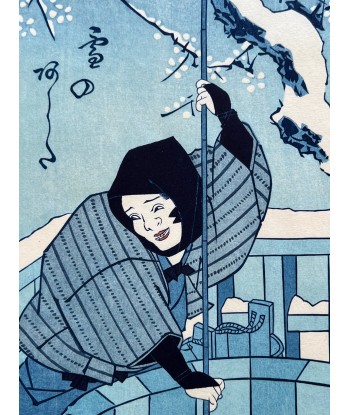 Estampe Japonaise de Toyokuni I Utagawa | Lendemain de Neige plus qu'un jeu 