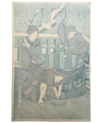 Estampe Japonaise de Toyokuni I Utagawa | Lendemain de Neige plus qu'un jeu 