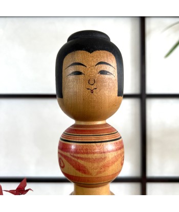 Kokeshi traditionnelle de style tsugaru de Yoshiki Sato | Fleur de pivoine 2023