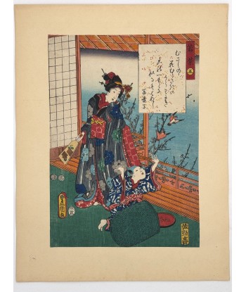 Estampe Japonaise de Kunisada | série du Genji moderne | Chapitre 5 : Fleur des champs Comparez et commandez 