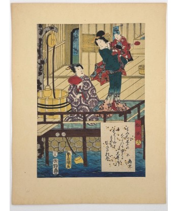 Estampe Japonaise de Kunisada | série du Genji moderne | Chapitre 18: le vent dans les pins soldes