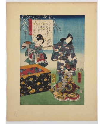 Estampe Japonaise de Kunisada | série du Genji moderne | Chapitre 22 : la parure précieuse Toutes les collections ici