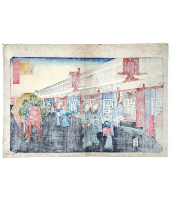 Estampe Japonaise de Hiroshige | Edo Meisho - Rue marchande à Kojimachi dôri acheter en ligne