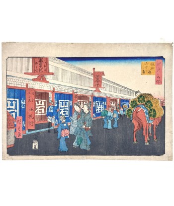 Estampe Japonaise de Hiroshige | Edo Meisho - Rue marchande à Kojimachi dôri acheter en ligne