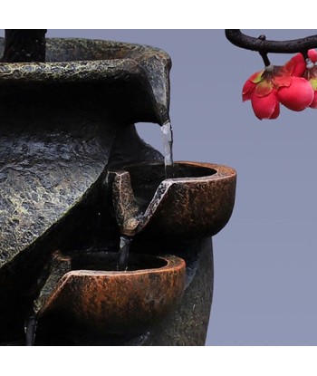 Fontaine Bouddha et Fleur Japonaise d'Intérieur solde