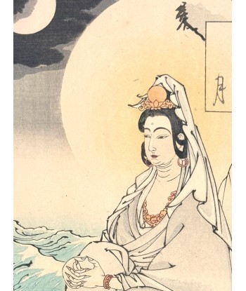 Estampe Japonaise de Yoshitoshi | Les Cent aspects de la Lune, La lune de la mer du Sud, Kannon la livraison gratuite