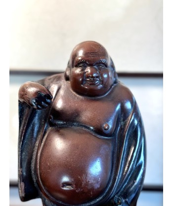 Hotei, Dieu du Bonheur en bronze cuivré | Artisanat Japonais rembourrage situé sous