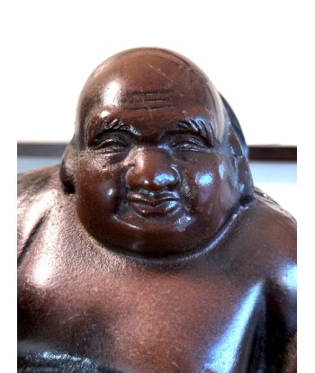 Hotei, Dieu du Bonheur en bronze cuivré | Artisanat Japonais rembourrage situé sous