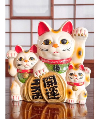 Chats Blancs en Famille - Trois Maneki Neko d'Europe débarque