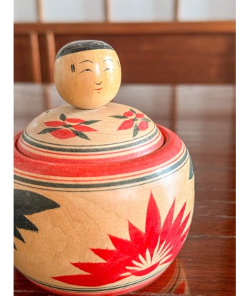 Kokeshi Traditionnelle Ejiko de style Naruko | Boite aux motifs floraux vente chaude votre 