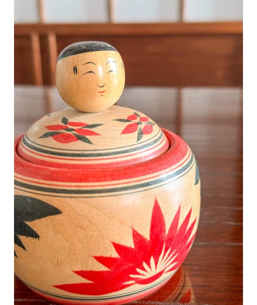 Kokeshi Traditionnelle Ejiko de style Naruko | Boite aux motifs floraux vente chaude votre 