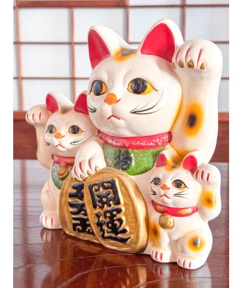 Chats Blancs en Famille - Trois Maneki Neko d'Europe débarque