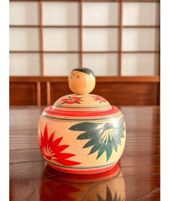 Kokeshi Traditionnelle Ejiko de style Naruko | Boite aux motifs floraux vente chaude votre 