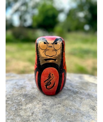 Kokeshi Daruma Rouge Calligraphié une grave pollution 