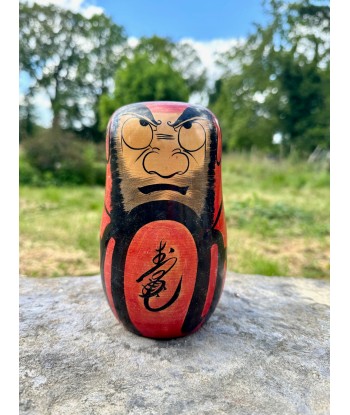 Kokeshi Daruma Rouge Calligraphié une grave pollution 