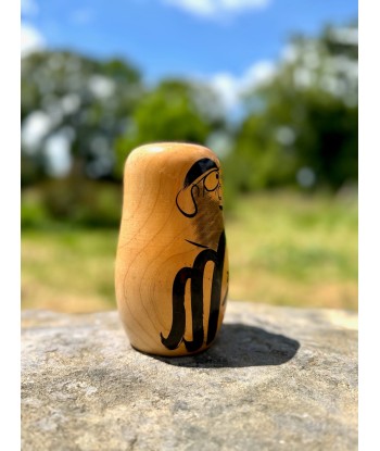 Kokeshi Daruma en bois naturel Comment ça marche