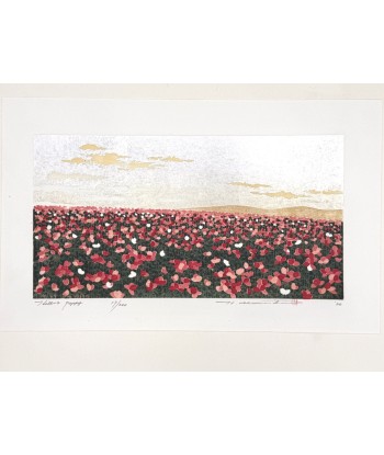 Estampe Japonaise de Namiki Hajime | Colline 2 - Champ de coquelicots outlet