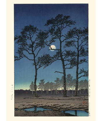 Lune d'hiver à Toyama Gahara de Hasui Kawase | Reproduction Fine Art est présent 