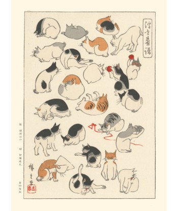 Postures de Chats de Hiroshige | Reproduction Fine Art pas cher 