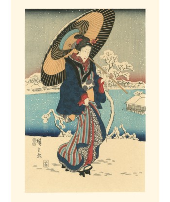 Neige à Shinobazu de Hiroshige | Reproduction Fine Art chez Cornerstreet bien 