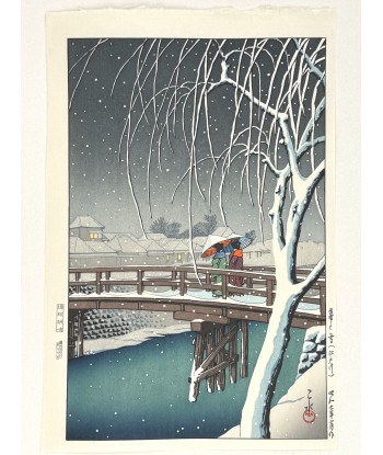 Estampe Japonaise de Hasui Kawase | Soir de Neige à Edogawa commande en ligne