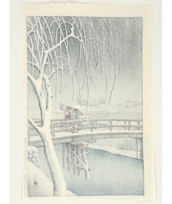 Estampe Japonaise de Hasui Kawase | Soir de Neige à Edogawa commande en ligne