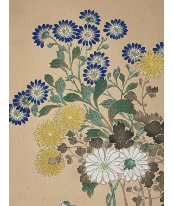 Estampe Japonaise | Chrysanthèmes et asters bleus pour bénéficier 