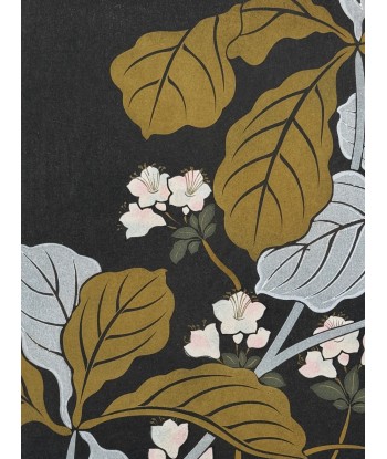 Estampe Japonaise Ecole Rinpa | Feuilles argent et or destockage