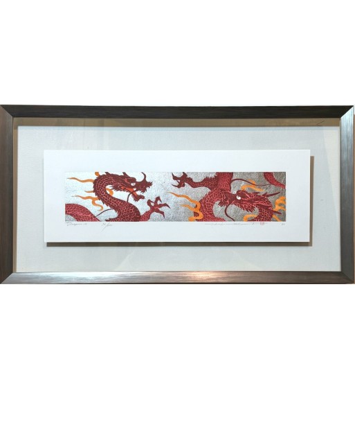 Estampe Japonaise Encadrée de Namiki Hajime | Dragons Rouges Flamboyants ouvre sa boutique