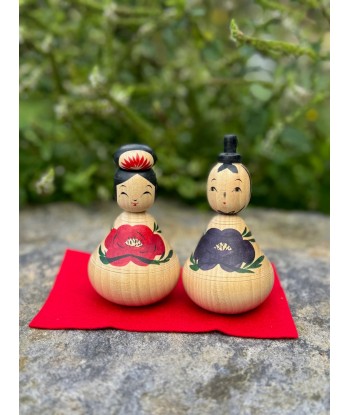 Couple de Kokeshi Créative | Fleurs de Pivoines du meilleur 