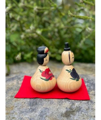 Couple de Kokeshi Créative | Fleurs de Pivoines du meilleur 