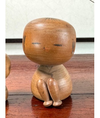 Couple de Poupées Kokeshi Créative Vintage | Kokeshi Assises offre 