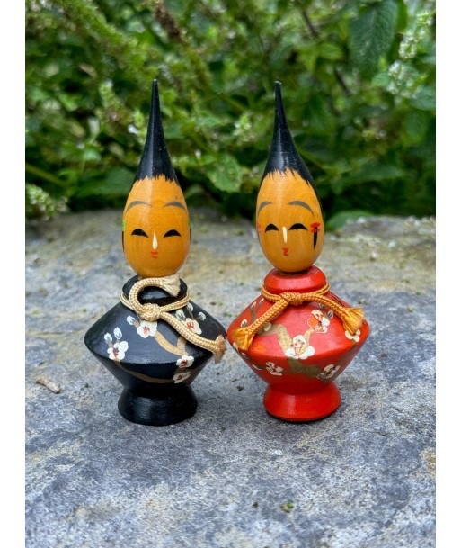 Couple de poupées Kokeshi artisanales l Kokeshi pinceau outlet