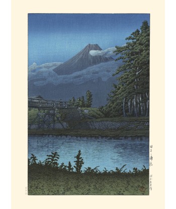 Le Mont Fuji vu du pont de Tago No Ura de Hasui Kawase | Reproduction Fine Art en ligne