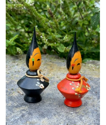 Couple de poupées Kokeshi artisanales l Kokeshi pinceau outlet