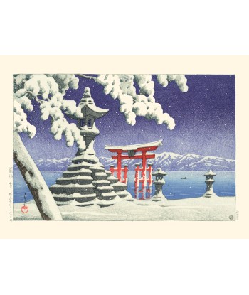 Neige à Miyajima de Hasui Kawase | Reproduction Fine Art brillant des détails fins