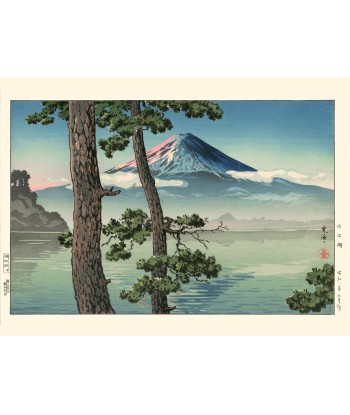 Le Mont Fuji vu du lac Kawaguchi de Koitsu | Reproduction Fine Art hantent personnes