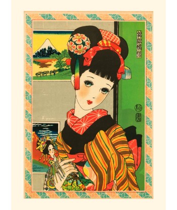 Jeune fille à la poupée de Junichi Nakahara |  Reproduction Fine Art à prix réduit toute l'année