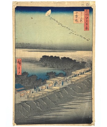 Estampe Japonaise de Hiroshige | 100 vues d'Edo - La Digue de Nihon, Yoshiwara votre