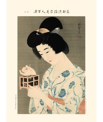 Beauté et cage à luciole, 100 beautés en kimono de Shinsui Ito | Reproduction Fine Art en linge