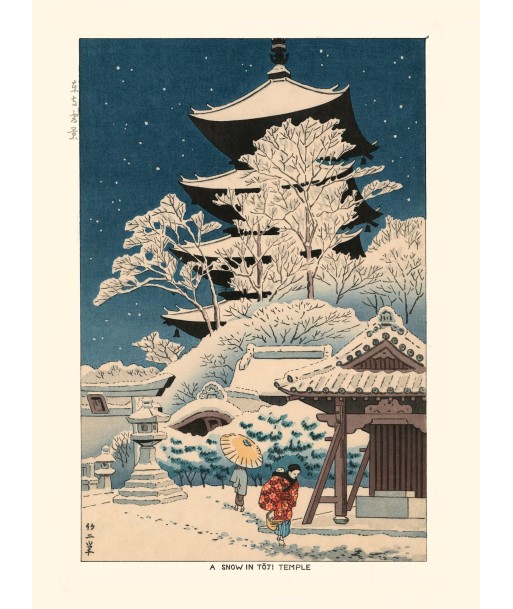 Neige au temple Toji de Takeji Asano | Reproduction Fine Art Toutes les collections ici