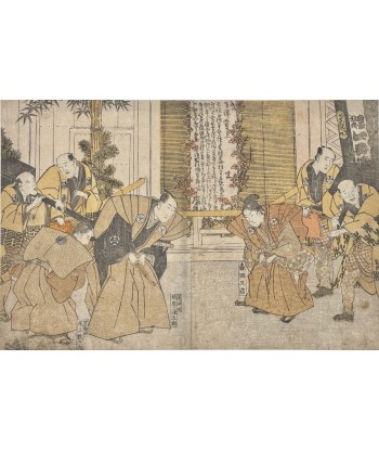 Estampe Japonaise de Toyokuni Utagawa | Série divertissement des acteurs, Le jour de l'an Profitez des Offres !