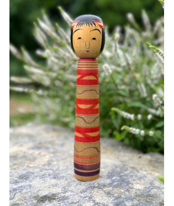 Kokeshi traditionnelle de Saito Hiromichi  | style - Tsuchiyu - Visage souriant de technologie