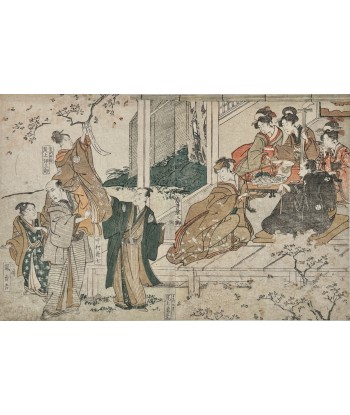 Estampe Japonaise de Toyokuni Utagawa | Série divertissement des acteurs, Banquet au printemps pas cher 