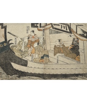 Estampe Japonaise de Toyokuni Utagawa | Série divertissement des acteurs, En bateau pas cher